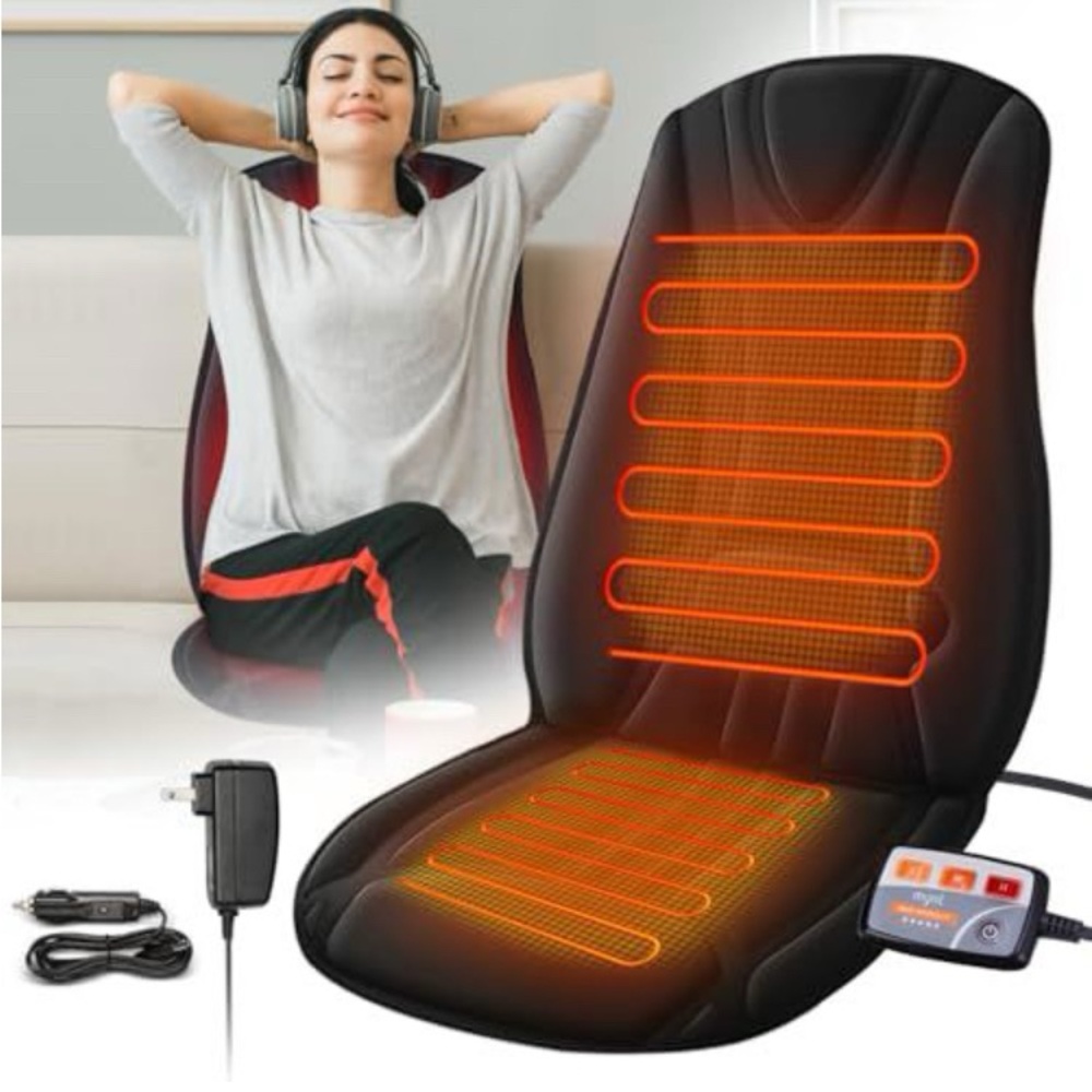 Heated Seat Cover Expanded Cushion Fast Heat,Reduce Stress for Home Office NWT